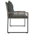 vidaXL Kerti pad párnával Szürke 118 x 55 x 82 cm PE rattan és szövet