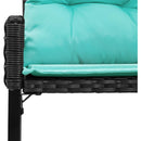 vidaXL Kerti pad Fekete és Türkiz 118 x 55 x 82 cm PE rattan és szövet