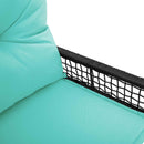 vidaXL Kerti pad Fekete és Türkiz 118 x 55 x 82 cm PE rattan és szövet