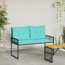 vidaXL Kerti pad Fekete és Türkiz 118 x 55 x 82 cm PE rattan és szövet