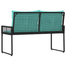 vidaXL Kerti pad Fekete és Türkiz 118 x 55 x 82 cm PE rattan és szövet