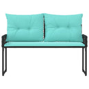 vidaXL Kerti pad Fekete és Türkiz 118 x 55 x 82 cm PE rattan és szövet