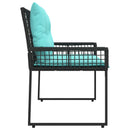 vidaXL Kerti pad Fekete és Türkiz 118 x 55 x 82 cm PE rattan és szövet