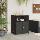 vidaXL Cabinet Fekete 70 x 50 x 87 cm Poliészter és Roly Rattan