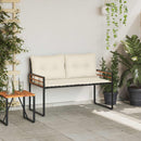 vidaXL Fa réteg pad párnával Egyszínű párnával Krém 114 x 55 x 77 cm