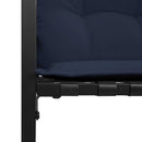 vidaXL Fa réteg pad párnával Egyszínű Tengerészkék 114 x 55 x 77 cm