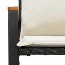 vidaXL pad párnával Fekete és krémfehér 115 x 65 x 72 cm Rattan