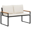 vidaXL pad párnával Fekete és krémfehér 115 x 65 x 72 cm Rattan