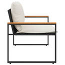 vidaXL pad párnával Fekete és krémfehér 115 x 65 x 72 cm Rattan