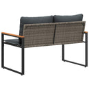 vidaXL pad párnával Szürke és sötétszürke 115 x 65 x 72 cm Rattan