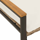vidaXL pad párnával Beige és Krémszínű 115 x 65 x 72 cm Rattan