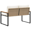 vidaXL pad párnával Beige és Krémszínű 115 x 65 x 72 cm Rattan