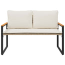 vidaXL pad párnával Beige és Krémszínű 115 x 65 x 72 cm Rattan
