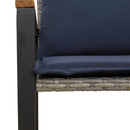 vidaXL pad párnával Szürke és sötétkék 115 x 65 x 72 cm Rattan