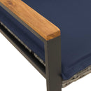 vidaXL pad párnával Szürke és sötétkék 115 x 65 x 72 cm Rattan