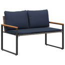 vidaXL pad párnával Szürke és sötétkék 115 x 65 x 72 cm Rattan