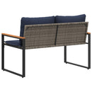vidaXL pad párnával Szürke és sötétkék 115 x 65 x 72 cm Rattan