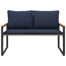 vidaXL pad párnával Szürke és sötétkék 115 x 65 x 72 cm Rattan
