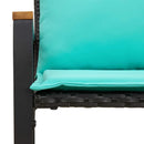 vidaXL pad párnával Fekete és Türkiz 115 x 65 x 72 cm Rattan
