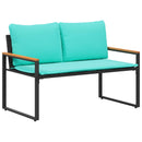 vidaXL pad párnával Fekete és Türkiz 115 x 65 x 72 cm Rattan