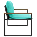 vidaXL pad párnával Fekete és Türkiz 115 x 65 x 72 cm Rattan