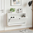 vidaXL Fali Cipőtartó EDE 71 x 17 x 43 cm Szerelt Fa Fehér