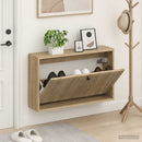 vidaXL Fali Cipőtartó EDE 71 x 17 x 43 cm Szerelt Fa Sonoma Tölgy