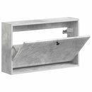 vidaXL Fali Cipőtartó EDE 71 x 17 x 43 cm Szerelt Fa Betonszürke