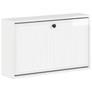 vidaXL Fali Cipőtartó EDE 71 x 17 x 43 cm Szerelt Fa Magasfényű Fehér