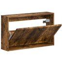 vidaXL Fali Cipőtartó EDE 71 x 17 x 43 cm Szerelt Fa Füstös Tölgy