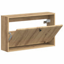vidaXL Fali Cipőtartó EDE 71 x 17 x 43 cm Szerelt Fa Kézműves Tölgy
