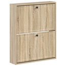 vidaXL Fali Cipőtartó EDE 71 x 17 x 86 cm Szerelt Fa Sonoma Tölgy
