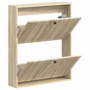 vidaXL Fali Cipőtartó EDE 71 x 17 x 86 cm Szerelt Fa Sonoma Tölgy