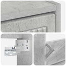 vidaXL Fali Cipőtartó EDE 71 x 17 x 86 cm Szerelt Fa Betonszürke