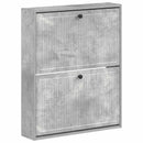 vidaXL Fali Cipőtartó EDE 71 x 17 x 86 cm Szerelt Fa Betonszürke