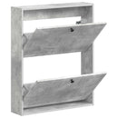 vidaXL Fali Cipőtartó EDE 71 x 17 x 86 cm Szerelt Fa Betonszürke
