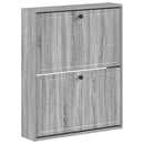 vidaXL Fali Cipőtartó EDE 71 x 17 x 86 cm Szerelt Fa Szürke Sonoma