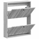 vidaXL Fali Cipőtartó EDE 71 x 17 x 86 cm Szerelt Fa Szürke Sonoma
