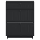 vidaXL Cipőszekrény EDE 78 x 24 x 103 cm Szerelt Fa Fekete