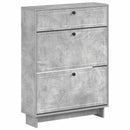 vidaXL Cipőszekrény EDE 78 x 24 x 103 cm Szerelt Fa Betonszürke