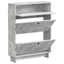 vidaXL Cipőszekrény EDE 78 x 24 x 103 cm Szerelt Fa Betonszürke