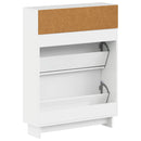 vidaXL Cipőszekrény EDE 78 x 24 x 103 cm Szerelt Fa Magasfényű Fehér