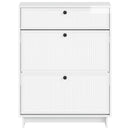 vidaXL Cipőszekrény EDE 78 x 24 x 103 cm Szerelt Fa Magasfényű Fehér
