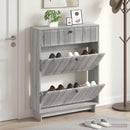 vidaXL Cipőszekrény EDE 78 x 24 x 103 cm Szerelt Fa Szürke Sonoma