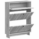 vidaXL Cipőszekrény EDE 78 x 24 x 103 cm Szerelt Fa Szürke Sonoma