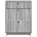 vidaXL Cipőszekrény EDE 78 x 24 x 103 cm Szerelt Fa Szürke Sonoma