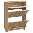 vidaXL Cipőszekrény EDE 78 x 24 x 103 cm Szerelt Fa Kézműves Tölgy