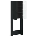 vidaXL WC Szekrény EDE Fekete 66 x 25,5 x 190 cm Szerelt Fa