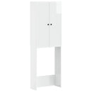 vidaXL WC Szekrény EDE Magasfényű Fehér 66 x 25,5 x 190 cm Szerelt Fa