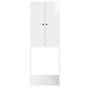 vidaXL WC Szekrény EDE Magasfényű Fehér 66 x 25,5 x 190 cm Szerelt Fa